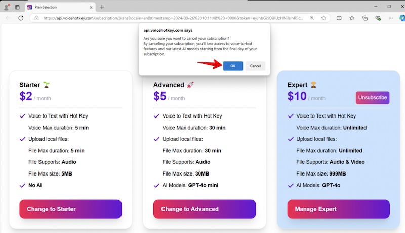 VoiceHotKey Cancelar plano